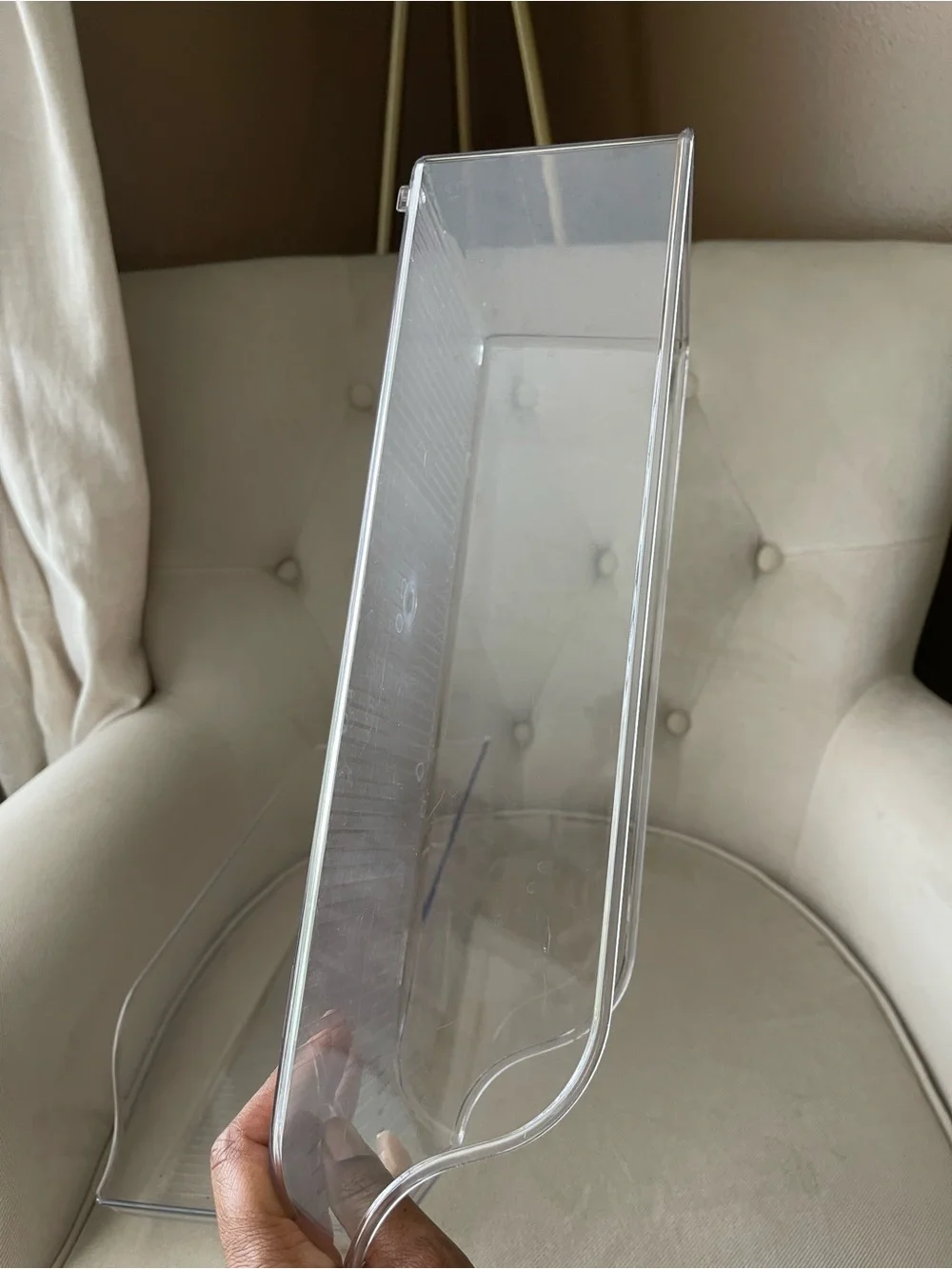 Set of 2 Clear Plastic Stackable Pantry & Fridge Organization Bins